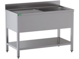 PIA ABERTA EM AÇO INOX - 1 TAÇA - DRENO 120x70x95cm (GD127BR1)