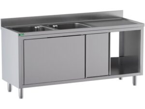 ARMÁRIO PIA - 2 COPOS - BANDEJA ESGOTO 160x70x95cm (GDS167L2CS)