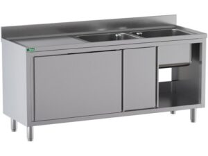 ARMÁRIO PIA - 2 COPOS - BANDEJA ESGOTO 180x70x95cm (GDS187R2CS)