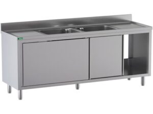 LAVATÓRIO DE ARMÁRIO - 2 TAÇAS CENTRAIS - BANDEJA DE ESGOTO 200x70x95cm (GDS207M2CS)