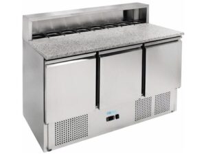 SALADETE REFRIGERADA ESTÁTICA +2+8°C INOX COM GRANITO FORCOLD (G-PS903-FC)