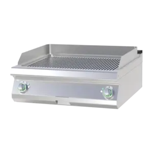 Fry Top Griddle cromado com ranhuras