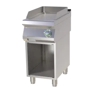 Chapa de Fritar Lisa Elétrica com Armário Aberto — RM Gastro FTH 740 E