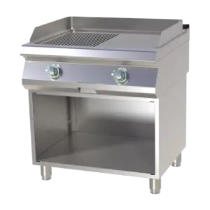 Placa Fry-top combinada cromada com gabinete