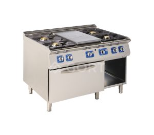 Placa Sólida a Gás com 4 Queimadores e Forno a Gás 1200 mm – Linha 900 GORT GT2310-120GV+V52
