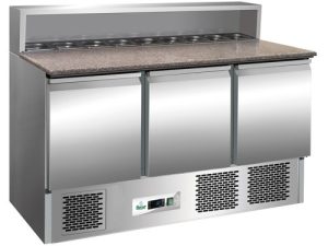 SALADETE REFRIGERADA ESTÁTICA +2+8°C INOX COM GRANITO (G-PS903)