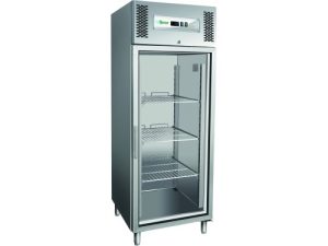 ARMÁRIO REFRIGERADO VENTILADO EM AÇO INOX +2+8°C C/VIDRO (G-GN650TNG)