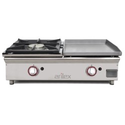 Plancha a gas 40 cm en acero laminado 6 mm + fogón 6 Kw ARILEX 80PGLFN
