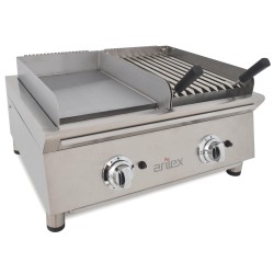 Frytops a gas 35 cm acero rectificado de 15 mm + Barbacoa a gas 35 cm Línea 600 70FRYGRBN