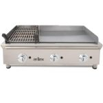 Frytops a gas 65 cm acero rectificado de 15 mm + Barbacoa a gas 35 cm Línea 600 100FRYGRBN