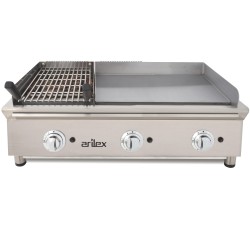 Frytops a gas 65 cm acero rectificado de 15 mm + Barbacoa a gas 35 cm Línea 600 100FRYGRBN