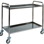 CARRINHO INOX - 2 PRATELEIRAS ESTAMPADAS (CA1414)