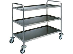 CARRINHO INOX - 3 PRATELEIRAS ESTAMPADAS (CA1417)