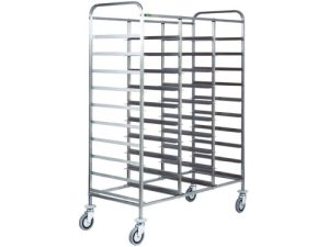 CARRINHO INOX PORTA-TABULEIROS - 30 TABULEIROS (CA1470)
