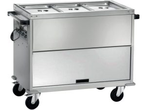 CARRINHO TÉRMICO INOX BANHO-MARIA FECHADO - TEMPERATURAS DIFERENTES 3xGN1/1 (CT1771TD)