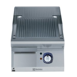 Electrolux Professional E7IILDAOMCA ELECTRIC  FRY TOP-RIBBED PLATE 400 MM-BRUSHED CHROME (Code 371332)