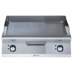 Electrolux Professional E7IIMDAOMEA ELECTRIC  FRY TOP-SMOOTH+RIBBED PLATE 800 MM-BRUSHED CHROME (Code 371347)