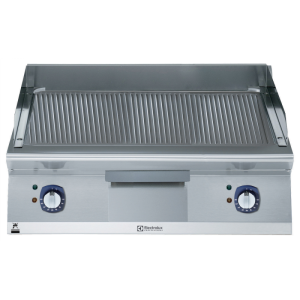 Electrolux Professional E7IILDAOMEA ELECTRIC  FRY TOP-RIBBED PLATE 800MM-BRUSHED CHROME (Code 371344)