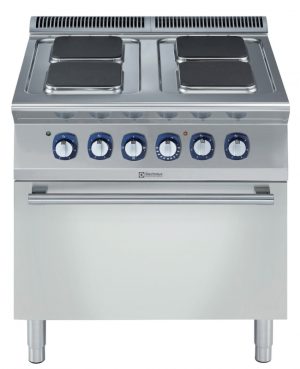Electrolux Professional E7ECEH4QEN 4-HOT SQ. PLATE EL.RANGE+OVEN 800MM-230V (Code 371129)