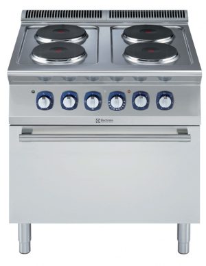 Electrolux Professional E7ECEH4REN 4-HOT PLATE ELEC. RANGE+OVEN 800MM-230V (Code 371128)