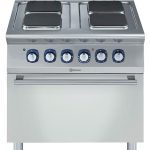 Electrolux Professional E7ECMH4QE6 4-HOT SQ.PLATE EL.RANGE+OVEN 800MM-440V (Code 371151, Alias 9PDX371151)