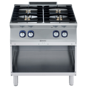 Electrolux Professional E7GCGH4CO0 4-BURNER GAS RANGE ON OPEN BASE 800 MM (Code 371178)