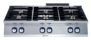 Electrolux Professional E7AANTAOMII 6-BURNER GAS BOILING TOP 1200MM - QMARK (Code 371405)