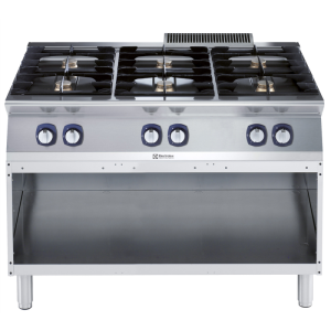 Electrolux Professional E7GCGL6CO0 6-BURNER GAS RANGE ON OPEN BASE 1200 MM (Code 371179)