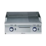 Electrolux Professional E7IIMAAOMEA GAS FRY TOP-SMOOTH+RIBBED PLATE 800 MM-BRUSHED CHROME (Code 371335)