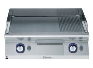 Electrolux Professional E7IIMTAOMEI 700XP 800mm Gas Fry Top, Smooth and Ribbed Brushed Chrome Plate (Code 371414)