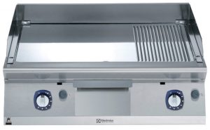 Electrolux Professional E7IIETAOMEI GAS FRYTOP-SMOOTH+RIBBED POLISHED CHROME PLATE 800MM - QMARK (Code 371410)