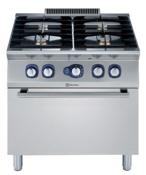Electrolux Professional E7GCGH4CG0 4-BURNER GAS RANGE+GAS OVEN 800 MM (Code 371002, Alias 9PDX371002)