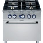 Electrolux Professional E7AAKTBBMEI 4-BURNER GAS RANGE+GAS OVEN 800MM - QMARK (Code 371403)