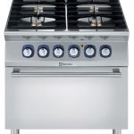 Electrolux Professional E7GCGH4CE0 4-BURNER GAS RANGE+ELECTRIC OVEN 800 MM (Code 371003, Alias 9PDX371003)