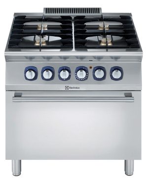 Electrolux Professional E7GCGH4CE0 4-BURNER GAS RANGE+ELECTRIC OVEN 800 MM (Code 371003, Alias 9PDX371003)