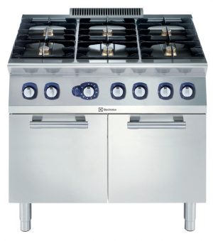 Electrolux Professional E7GCGI6CL0 6-BURNER GAS RANGE+LARGE OVEN 900MM (Code 371215, Alias 9PDX371215)