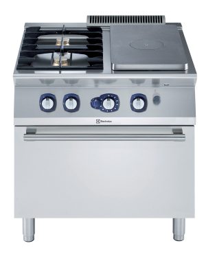 Electrolux Professional E7STGH30G0 GAS SOLID TOP+2 BURNERS+OVEN 800 MM (Code 371009, Alias 9PDX371009)