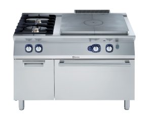 Electrolux Professional E7STGL3010 GAS SOLID TOP+2 BURN.+OVEN+OPEN B.1200MM (Code 371010, Alias 9PDX371010)