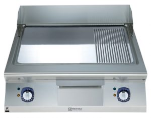 Electrolux Professional E9FTEHCP0N EL.FRYTOP POLISHED CHROME SMOOTH+RIB.SLOP.800MM-230V (Code 391177)