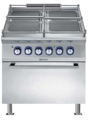 Electrolux Professional E9ECMH4QE5 Modular Cooking Range Line 900XP 4 Electric Hot Plate Range on Electric Oven - Marine (Code 391184)