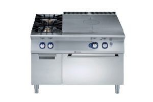 Electrolux Professional E9STGLT010 GAS SOLID TOP+2 BURNERS+OVEN +CUPB.1200 (Code 391258, Alias 9PDX391258)