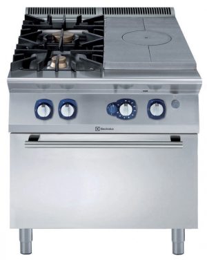 Electrolux Professional E9STGHT0G0 GAS SOLID TOP+2 BURNERS+GAS OVEN 800MM (Code 391257, Alias 9PDX391257)