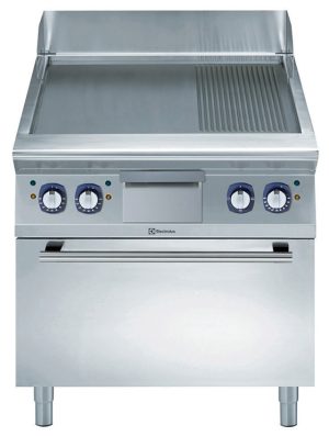 Electrolux Professional E9FTEHSPE0 EL. FRYTOP SMOOTH+RIBB.SLOPED+OVEN 800MM (Code 391071, Alias 9PDX391071)