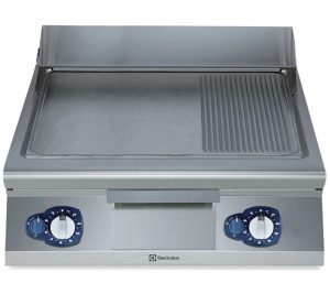 Electrolux Professional E9FTGHSP00 GAS FRYTOP SMOOTH+RIBB.SLOPED PL.800 MM (Code 391051, Alias 9PDX391051)