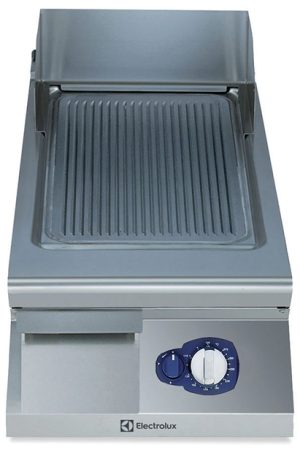 Electrolux Professional E9FTGDSR00 GAS FRYTOP RIBBED SLOPED PLATE 400 MM (Code 391049, Alias 9PDX391049)