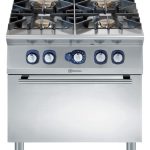 Electrolux Professional E9GCGH4CGM 4-BURNER (10KW) GAS RANGE+OVEN 800 MM (Code 391006, Alias 9PDX391006)