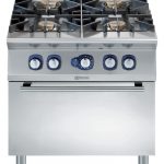 Electrolux Professional E9AALTBBMEI 4-BURNER (10KW) GAS RANGE+OVEN 800MM - QMARK (Code 391577)