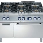 Electrolux Professional E9GCGL6C1M 6-BURNER(10KW)GAS RANGE+OVEN+CUPB.1200MM (Code 391014, Alias 9PDX391014)