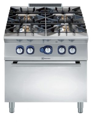Electrolux Professional E9GCGHTCGL 4-B.6KWGAS RANGE+GAS OV.800MM-3MM WORKT. (Code 391244, Alias 9PDX391244)