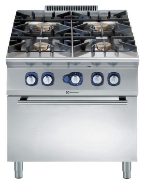 Electrolux Professional E9GCGHTCGM 4BURN(10KW)GAS RANGE+OV.800MM-3MM WORKT. (Code 391246, Alias 9PDX391246)